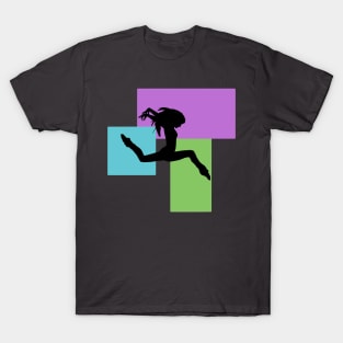 Dancing Silhouette with Coloured Rectangles T-Shirt